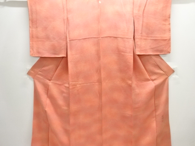 作家物　縮緬地暈し一つ紋色無地着物